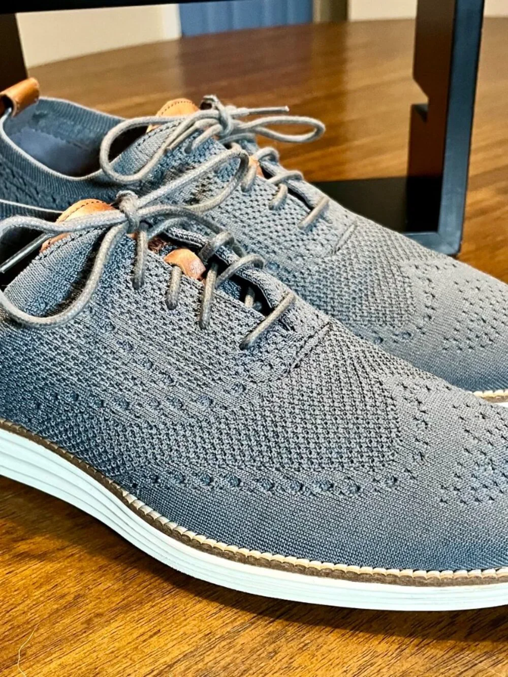 Cole Haan Gray OriginalGrand Wingtip Oxford Stitchlite Shoes Size 10